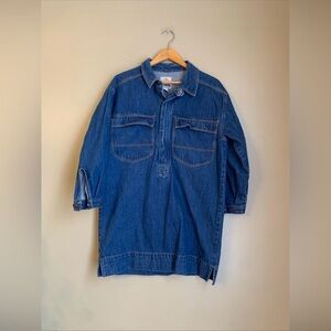 Gap Workforce Women's Denim Shirt Dress Size Medium Indigo Blue jean